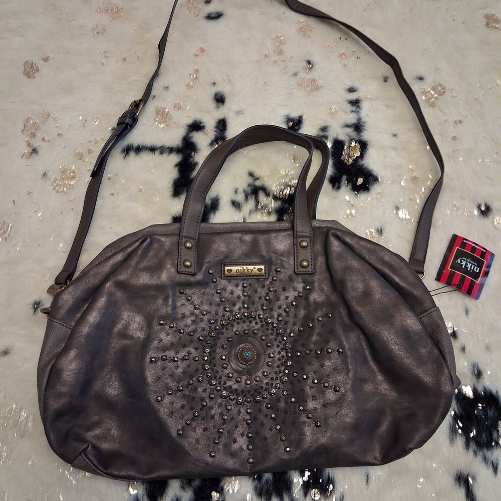 DKNY Gray Studded Women's Bag